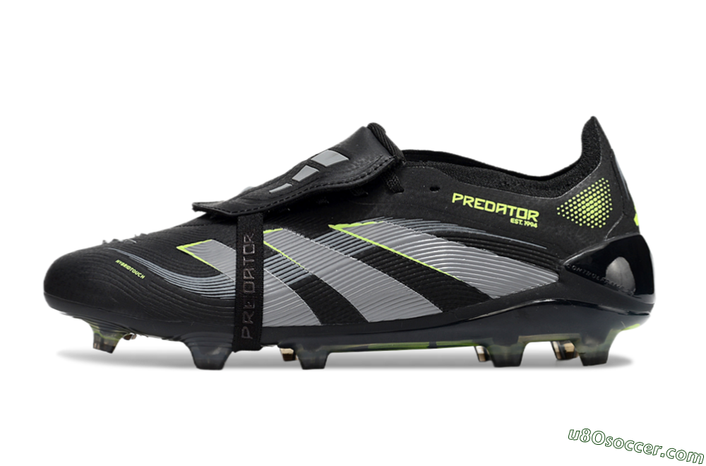 Adidas Predator Elite 25 Foldover Tongue FG Firm Ground Soccer Cleats - Black/Yellow/Grey 2