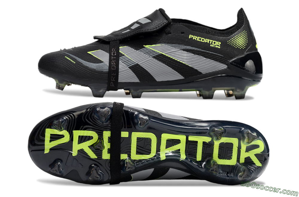 Adidas Predator Elite 25 Foldover Tongue FG Firm Ground Soccer Cleats - Black/Yellow/Grey 0