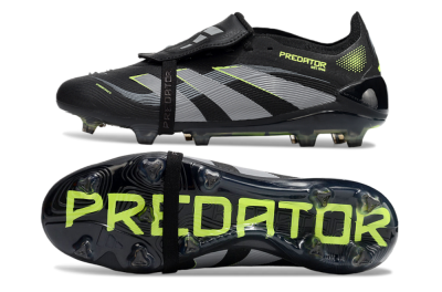 Adidas Predator Elite 25 Foldover Tongue FG Firm Ground Soccer Cleats - Black/Yellow/Grey