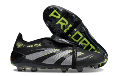 Adidas Predator Elite 25 Foldover Tongue FG Firm Ground Soccer Cleats - Black/Yellow/Grey