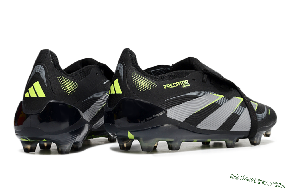 Adidas Predator Elite 25 Foldover Tongue FG Firm Ground Soccer Cleats - Black/Yellow/Grey 6