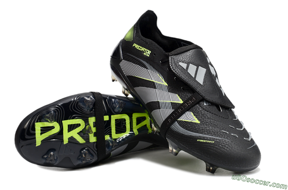 Adidas Predator Elite 25 Foldover Tongue FG Firm Ground Soccer Cleats - Black/Yellow/Grey 3