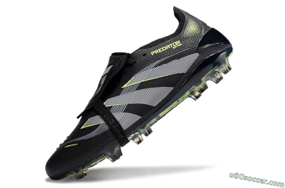 Adidas Predator Elite 25 Foldover Tongue FG Firm Ground Soccer Cleats - Black/Yellow/Grey 5