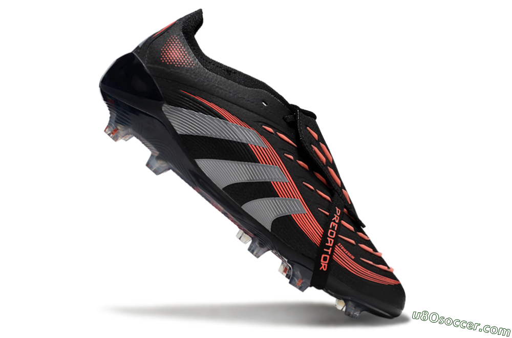 Adidas Predator Elite 25 Foldover Tongue FG Firm Ground Soccer Cleats - Black/Red/Grey 4