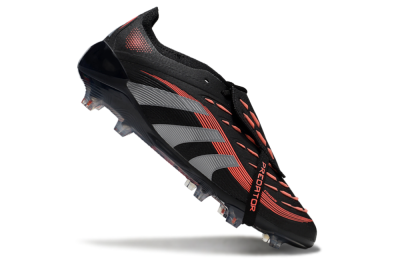 Adidas Predator Elite 25 Foldover Tongue FG Firm Ground Soccer Cleats - Black/Red/Grey
