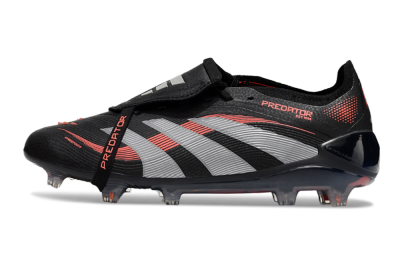 Adidas Predator Elite 25 Foldover Tongue FG Firm Ground Soccer Cleats - Black/Red/Grey