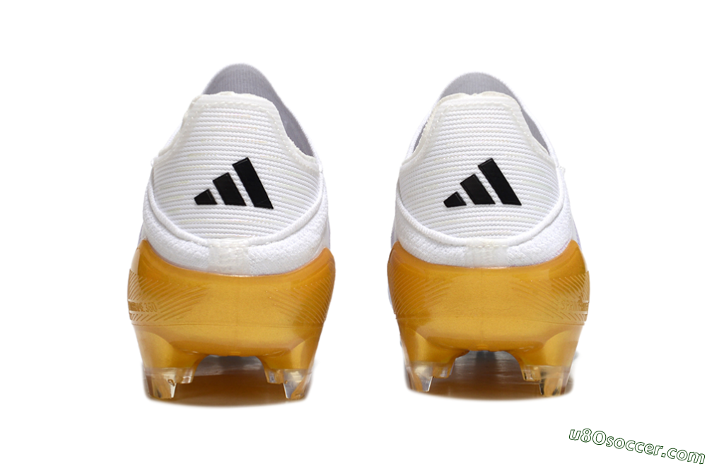 Adidas F50 Elite Laceless FG Firm Ground Soccer Cleats - White/Black/Gold 5