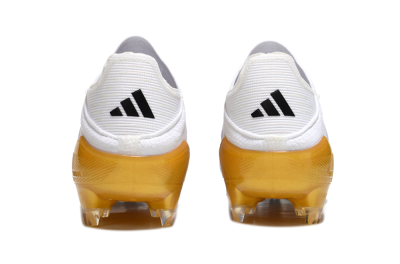Adidas F50 Elite Laceless FG Firm Ground Soccer Cleats - White/Black/Gold