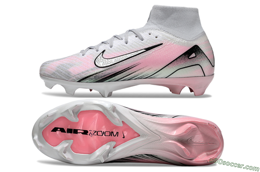 Nike Air Zoom Mercurial Superfly 10 Elite FG Firm Ground Soccer Cleats - Silver/Pink/Black 0