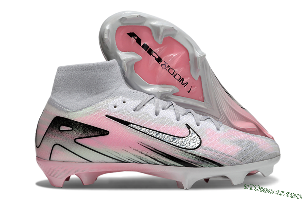 Nike Air Zoom Mercurial Superfly 10 Elite FG Firm Ground Soccer Cleats - Silver/Pink/Black 1