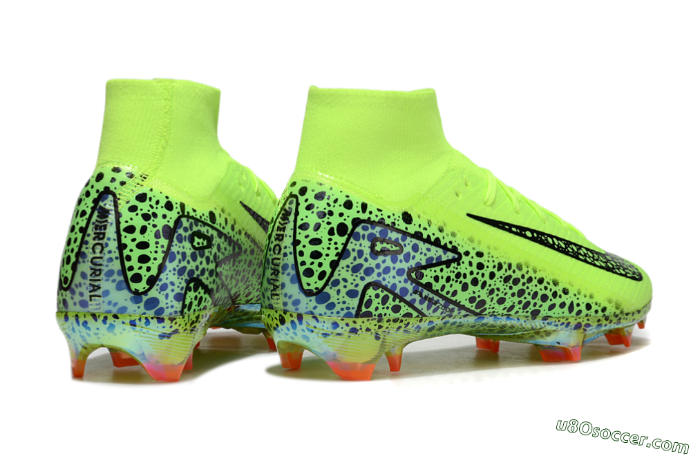 Nike Air Zoom Mercurial Superfly 10 Elite FG Firm Ground Soccer Cleats - Yellow/Black/Leopard 6