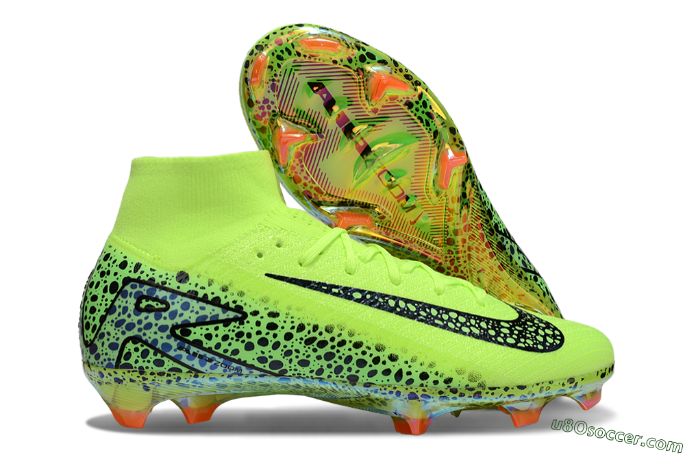 Nike Air Zoom Mercurial Superfly 10 Elite FG Firm Ground Soccer Cleats - Yellow/Black/Leopard 1