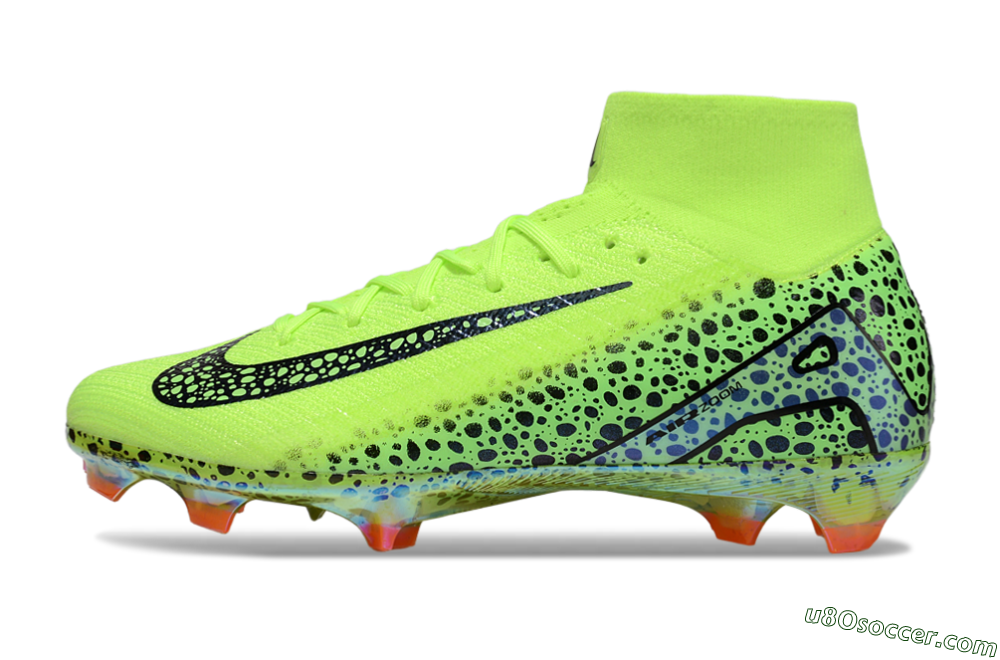 Nike Air Zoom Mercurial Superfly 10 Elite FG Firm Ground Soccer Cleats - Yellow/Black/Leopard 2
