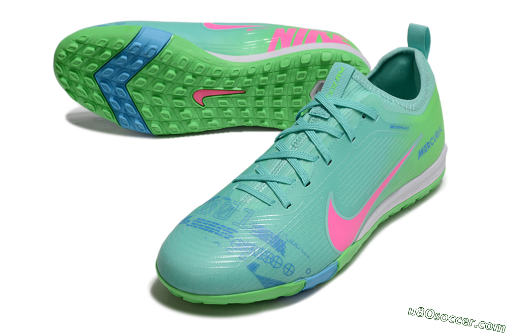 Nike Air Zoom Mercurial Vapor 16 Pro TF Artificial Turf Soccer Shoes - Yellow/Pink/Blue 3
