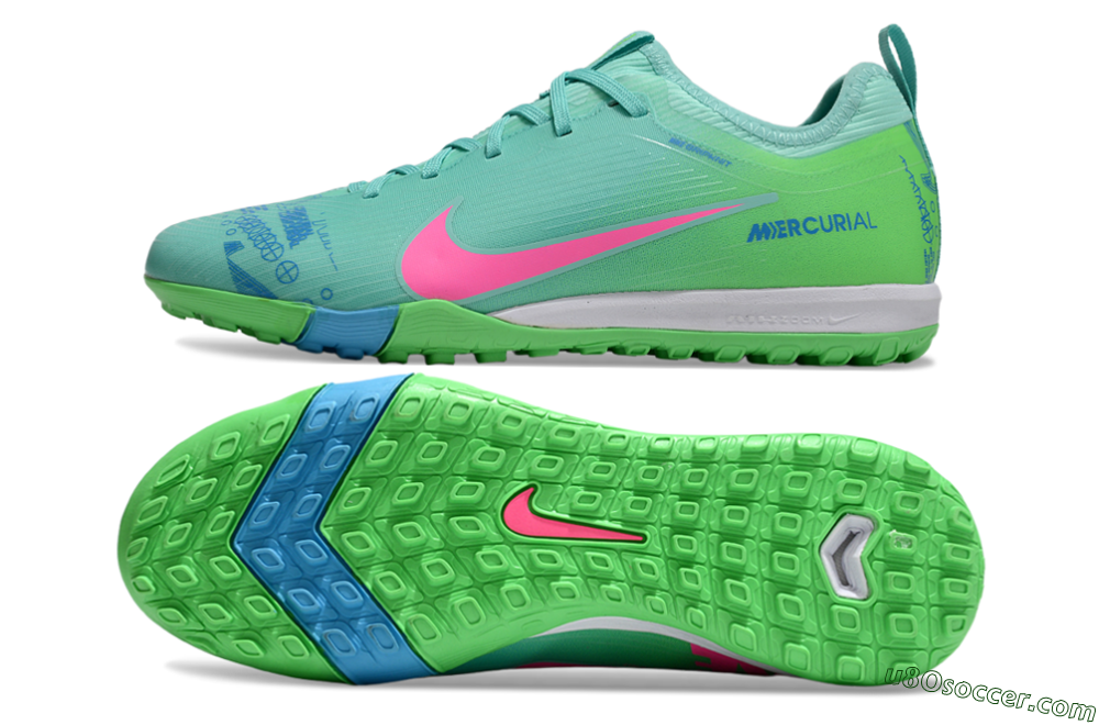 Nike Air Zoom Mercurial Vapor 16 Pro TF Artificial Turf Soccer Shoes - Yellow/Pink/Blue 0