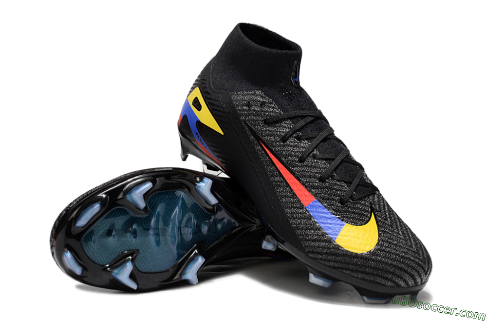 Nike Air Zoom Mercurial Superfly 10 Elite FG Firm Ground Soccer Cleats - Black/Red/Blue/Yellow 1