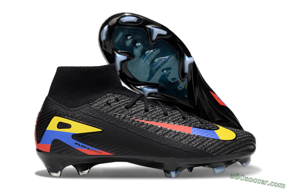 Nike Air Zoom Mercurial Superfly 10 Elite FG Firm Ground Soccer Cleats - Black/Red/Blue/Yellow 2