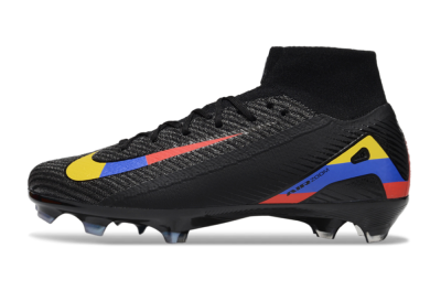 Nike Air Zoom Mercurial Superfly 10 Elite FG Firm Ground Soccer Cleats - Black/Red/Blue/Yellow