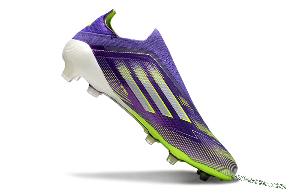 Adidas F50 Elite Laceless FG Firm Ground Soccer Cleats - Purple/Yellow/White 4