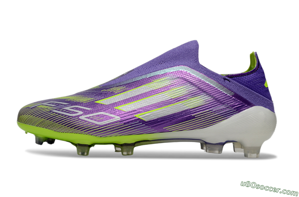 Adidas F50 Elite Laceless FG Firm Ground Soccer Cleats - Purple/Yellow/White 2
