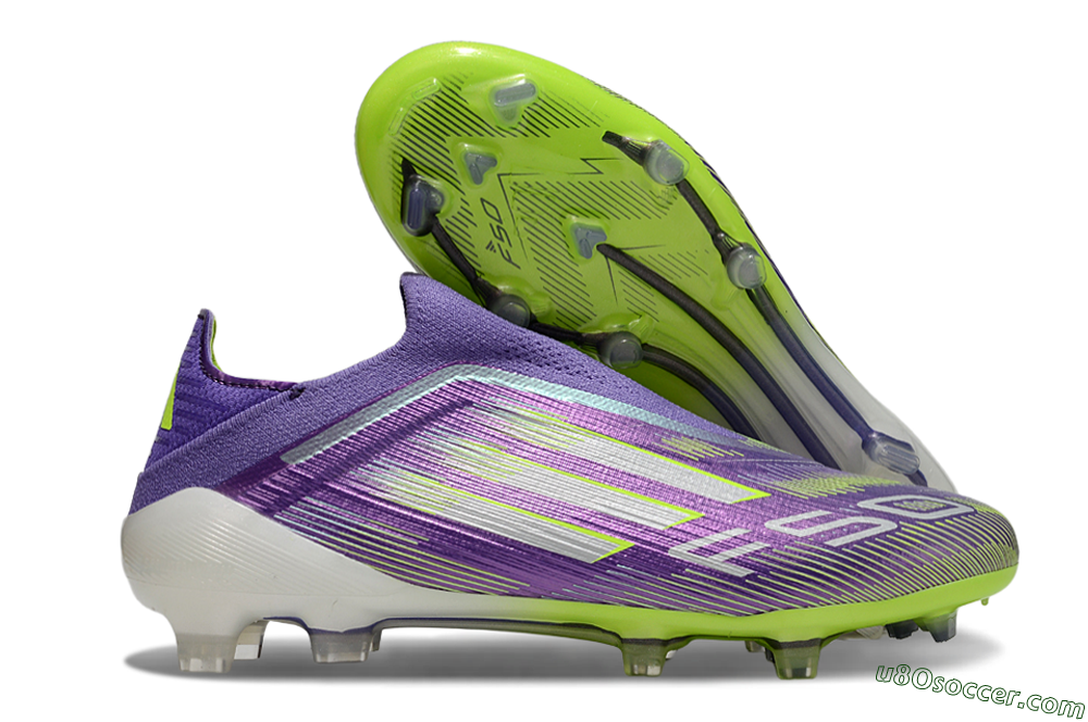 Adidas F50 Elite Laceless FG Firm Ground Soccer Cleats - Purple/Yellow/White 1