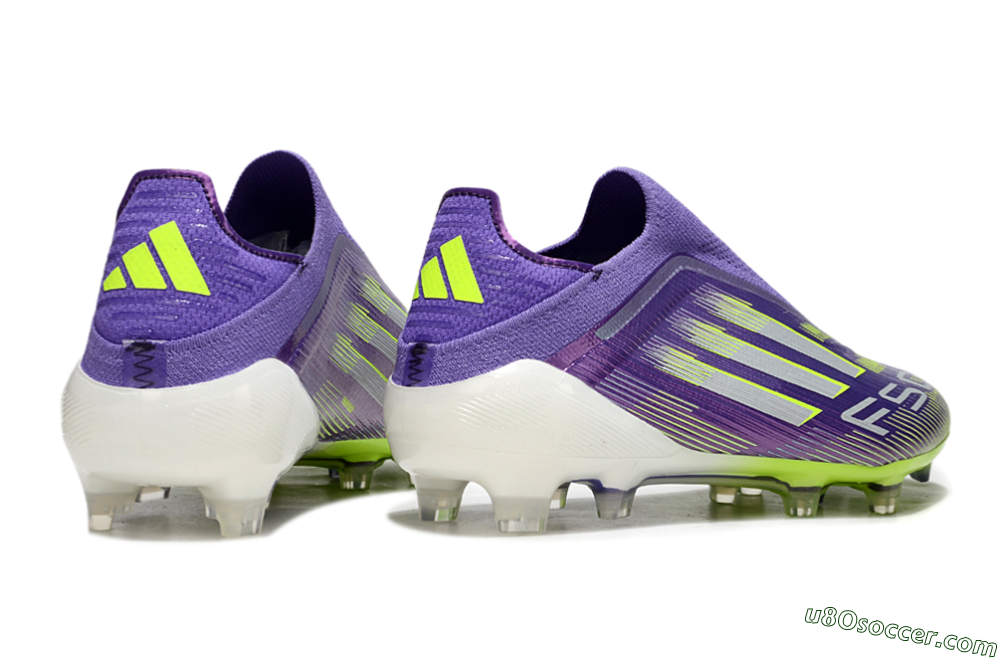 Adidas F50 Elite Laceless FG Firm Ground Soccer Cleats - Purple/Yellow/White 6