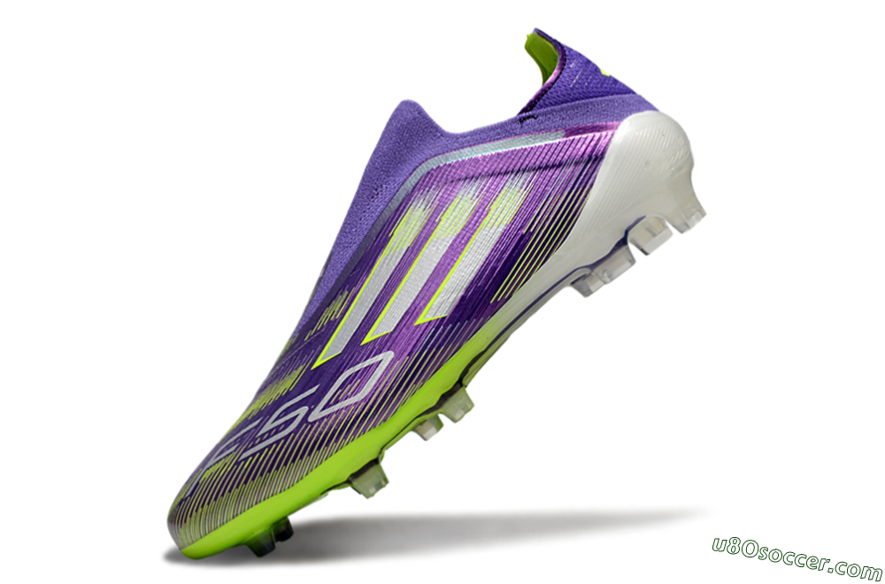 Adidas F50 Elite Laceless FG Firm Ground Soccer Cleats - Purple/Yellow/White 5