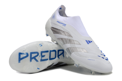 Adidas Predator Elite 25 Laceless FG Firm Ground Soccer Cleats - White/Blue/Black