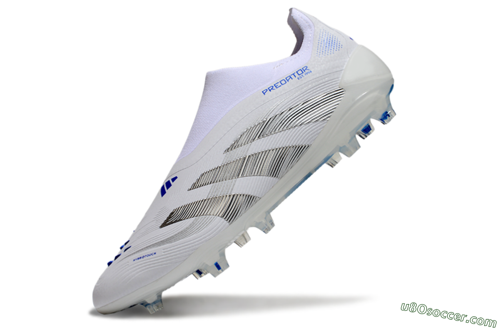 Adidas Predator Elite 25 Laceless FG Firm Ground Soccer Cleats - White/Blue/Black 5