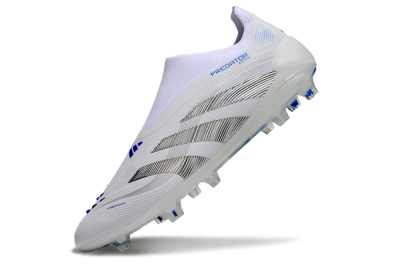 Adidas Predator Elite 25 Laceless FG Firm Ground Soccer Cleats - White/Blue/Black