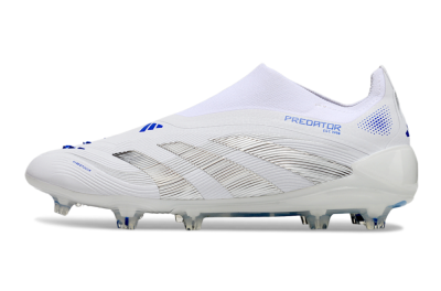 Adidas Predator Elite 25 Laceless FG Firm Ground Soccer Cleats - White/Blue/Black