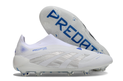 Adidas Predator Elite 25 Laceless FG Firm Ground Soccer Cleats - White/Blue/Black