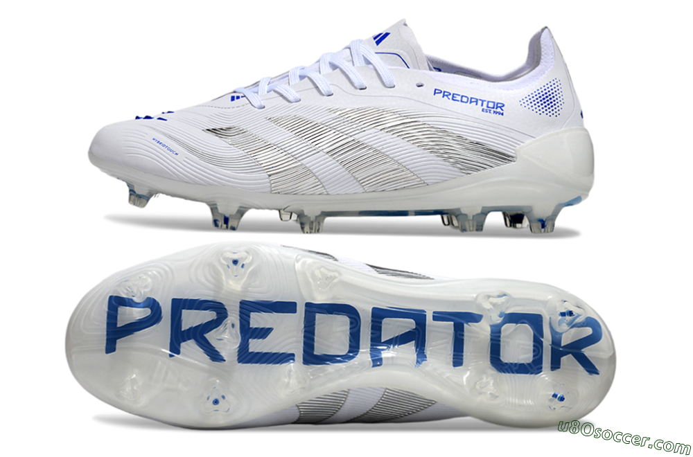 Adidas Predator Elite 25 FG Firm Ground Soccer Cleats - White/Blue/Black 0
