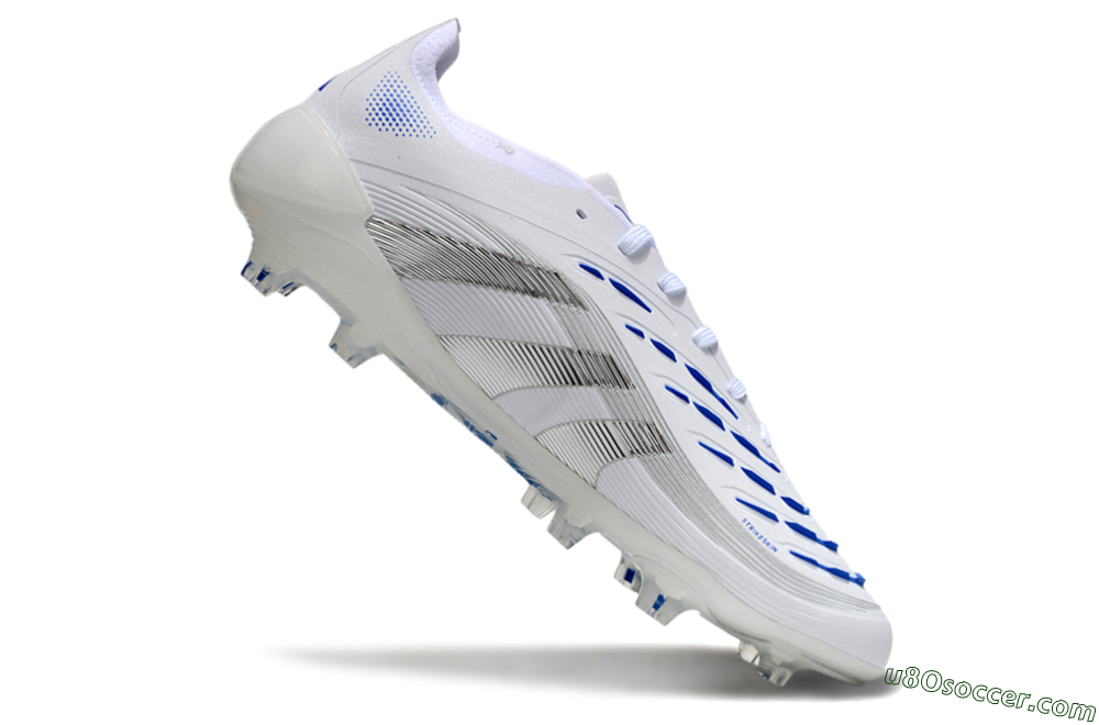 Adidas Predator Elite 25 FG Firm Ground Soccer Cleats - White/Blue/Black 4