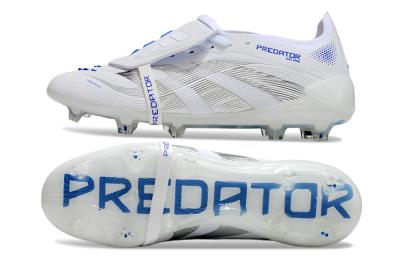 Adidas Predator Elite 25 Foldover Tongue FG Firm Ground Soccer Cleats - White/Blue/Black