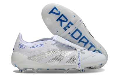 Adidas Predator Elite 25 Foldover Tongue FG Firm Ground Soccer Cleats - White/Blue/Black