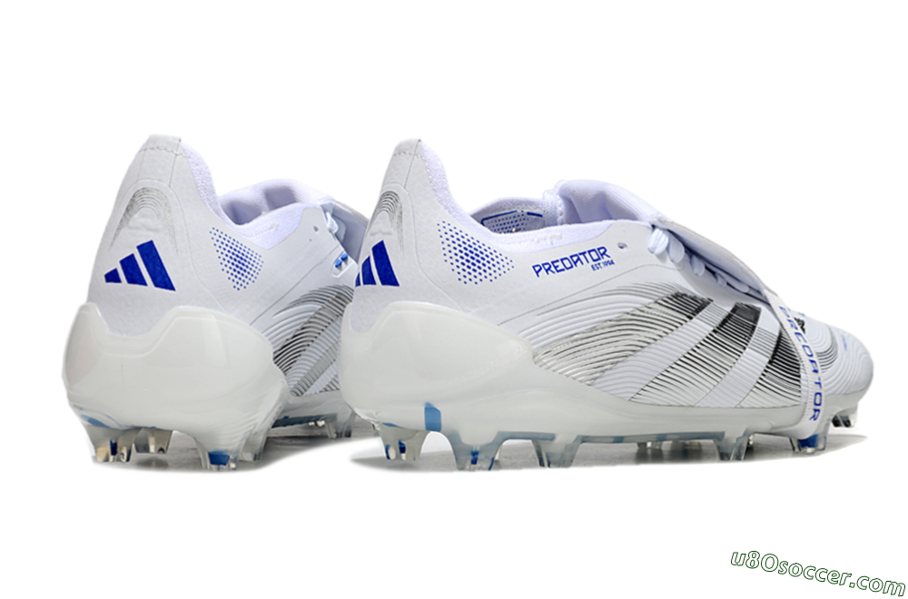Adidas Predator Elite 25 Foldover Tongue FG Firm Ground Soccer Cleats - White/Blue/Black 6