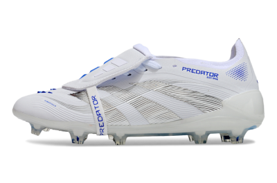 Adidas Predator Elite 25 Foldover Tongue FG Firm Ground Soccer Cleats - White/Blue/Black