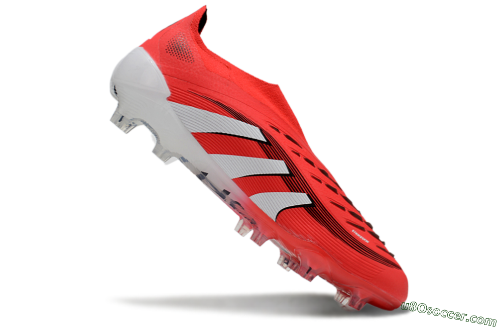 Adidas Predator Elite 25 Laceless FG Firm Ground Soccer Cleats - Red/White/Black 5