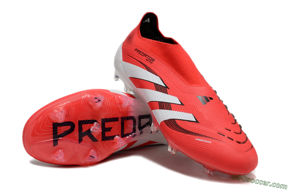 Adidas Predator Elite 25 Laceless FG Firm Ground Soccer Cleats - Red/White/Black 4
