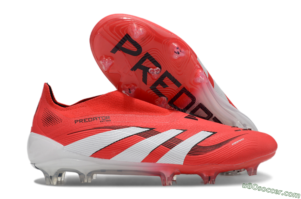 Adidas Predator Elite 25 Laceless FG Firm Ground Soccer Cleats - Red/White/Black 1