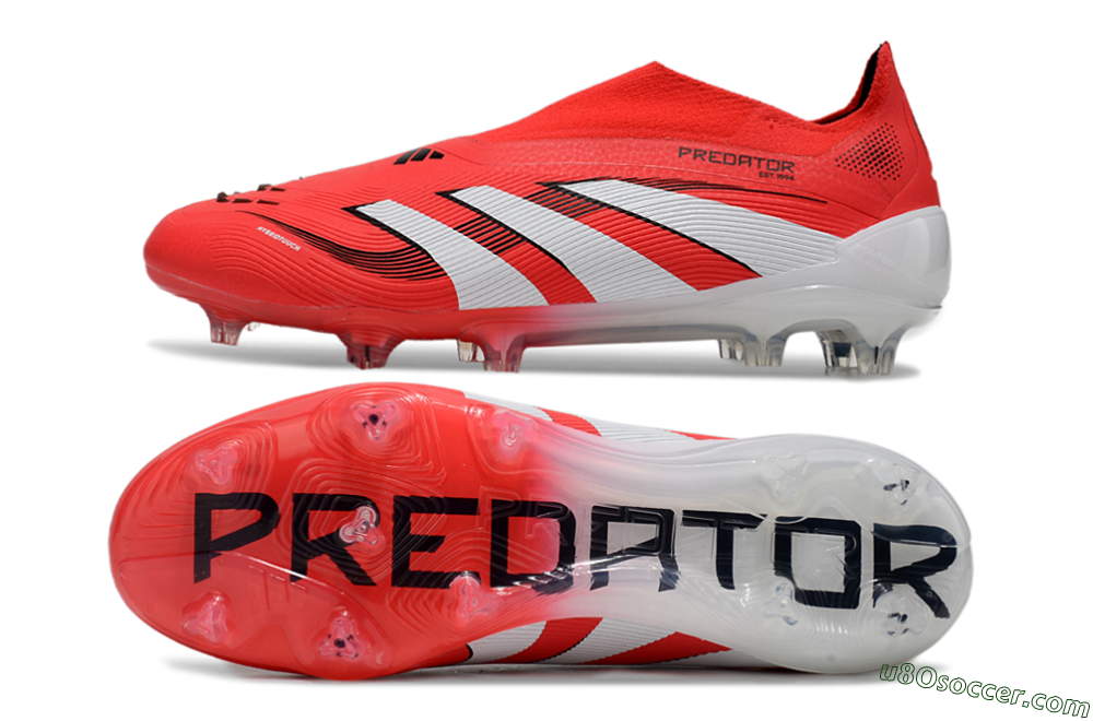 Adidas Predator Elite 25 Laceless FG Firm Ground Soccer Cleats - Red/White/Black 0