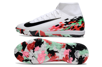 Nike Air Zoom Mercurial Superfly 10 Elite TF Artificial Turf Soccer Shoes - White/Black/Red