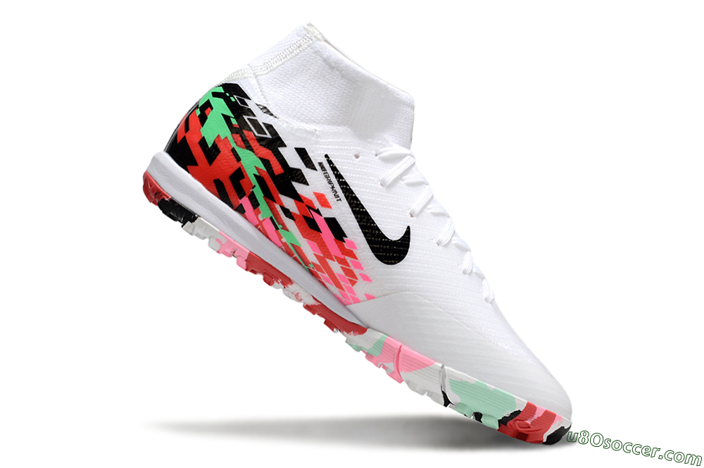 Nike Air Zoom Mercurial Superfly 10 Elite TF Artificial Turf Soccer Shoes - White/Black/Red 4
