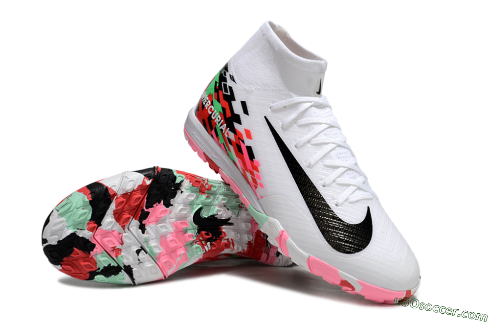 Nike Air Zoom Mercurial Superfly 10 Elite TF Artificial Turf Soccer Shoes - White/Black/Red 3