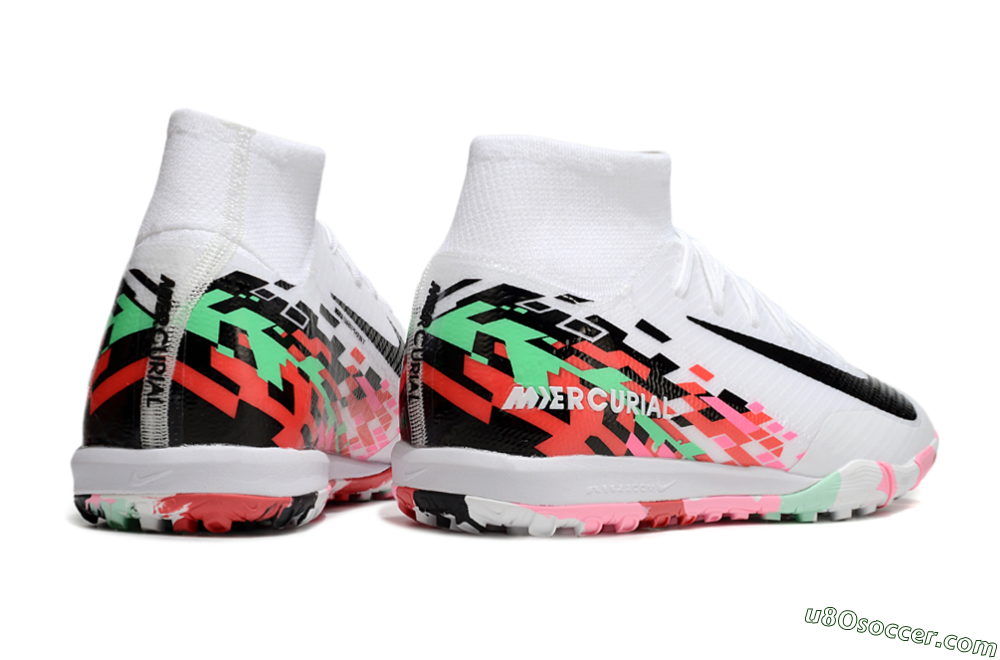 Nike Air Zoom Mercurial Superfly 10 Elite TF Artificial Turf Soccer Shoes - White/Black/Red 6