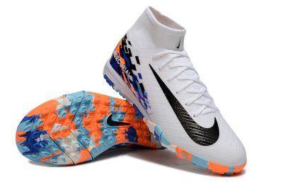 Nike Air Zoom Mercurial Superfly 10 Elite TF Artificial Turf Soccer Shoes - White/Blue/Orange