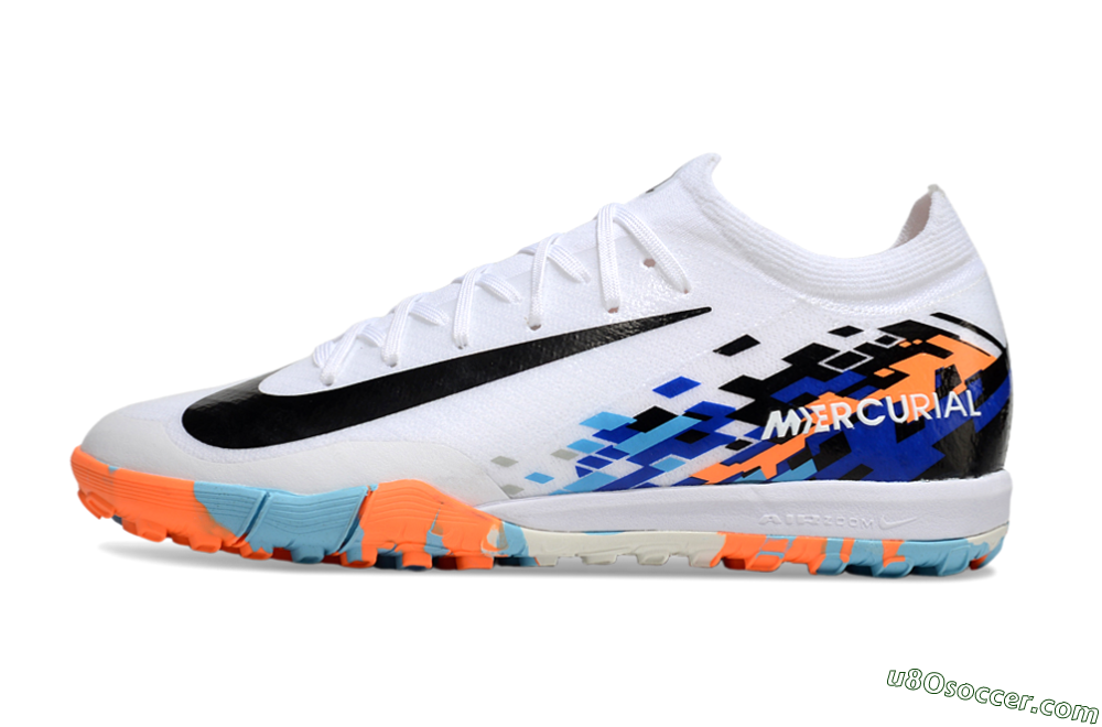Nike Air Zoom Mercurial Vapor 16 Elite TF Artificial Turf Soccer Shoes - White/Black/Orange 2