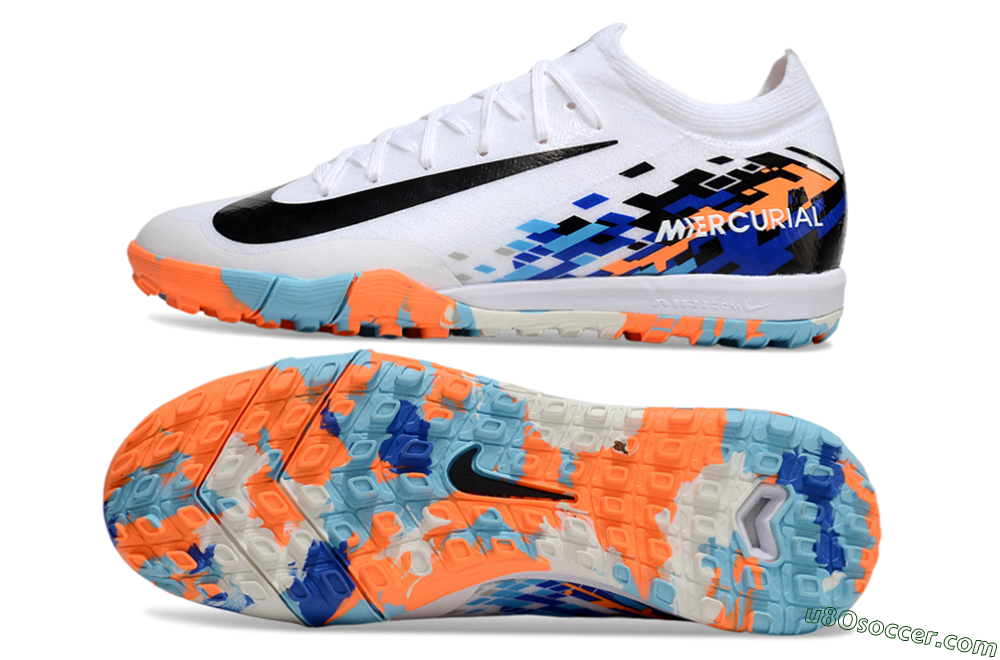 Nike Air Zoom Mercurial Vapor 16 Elite TF Artificial Turf Soccer Shoes - White/Black/Orange 0