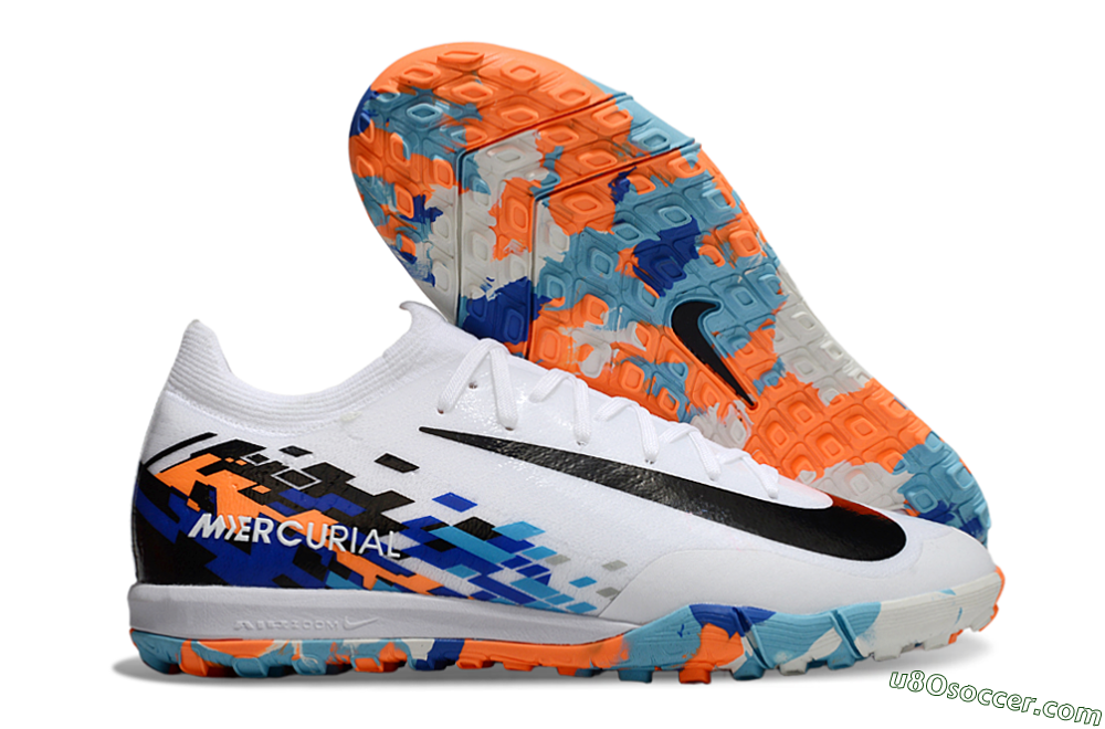 Nike Air Zoom Mercurial Vapor 16 Elite TF Artificial Turf Soccer Shoes - White/Black/Orange 1
